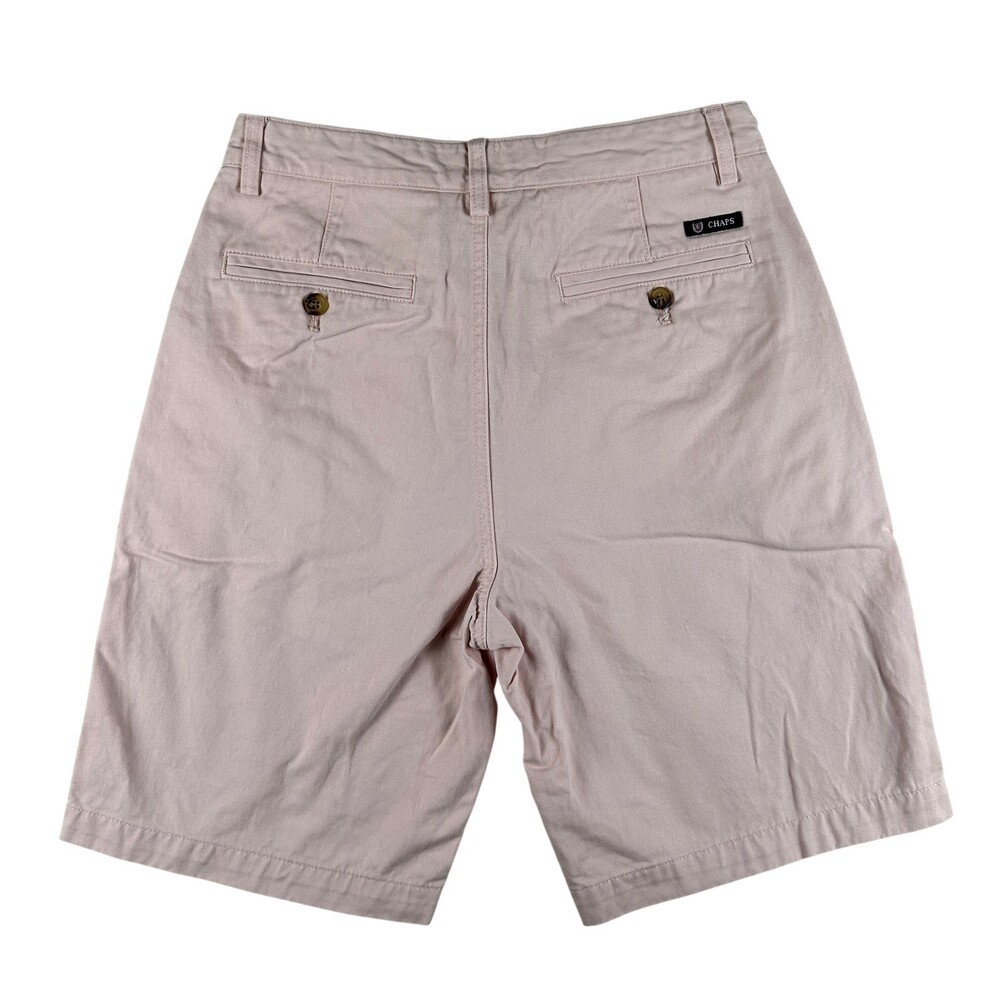Chaps Chino Shorts Mens 30 Pink 100% Cotton Flat Front Casual Summer 10" Inseam
